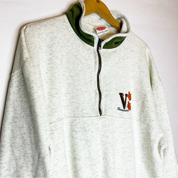 VINTAGE 90s Heather Gray Vancouver Embroidered Sweatshirt - Picture 5 of 14